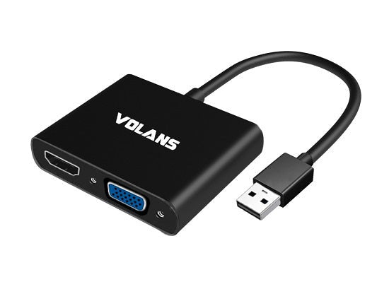 Volans VL-U3VH-S, Aluminium, USB3.0 to VGA HDMI Display Converter