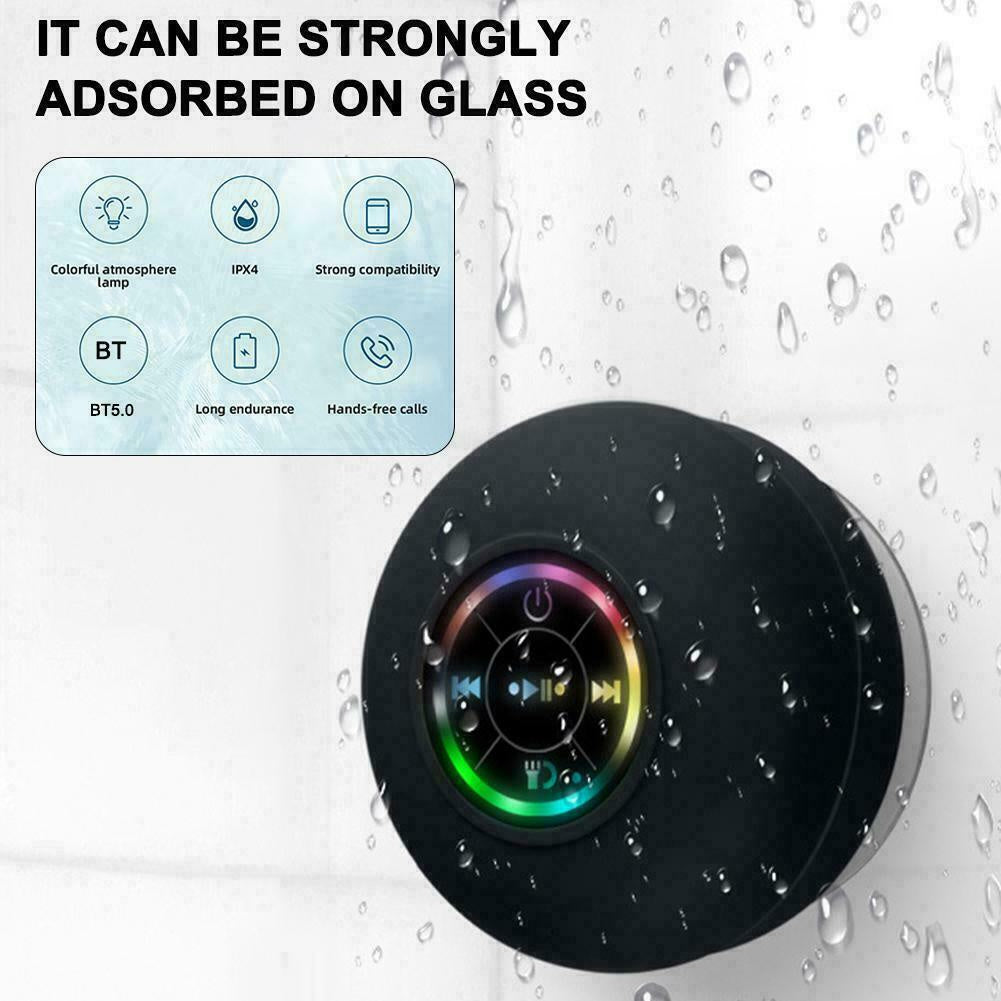 BTS07 Mini Waterproof Wireless Bluetooth RGB Shower Speakers