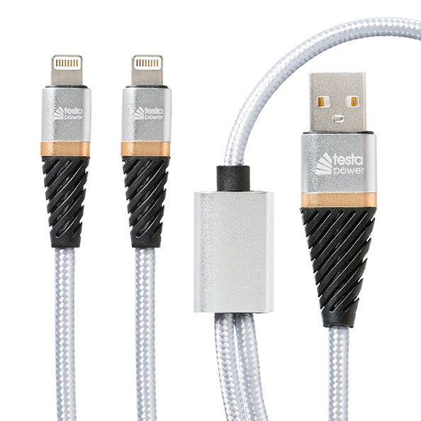 Testapower USB to Dual Lightning Plug, 1m