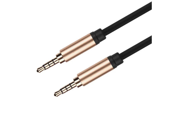 4 Pole 3.5mm AUX Male to Male Cable Stereo Audio Input Extension Aux Cable 2m