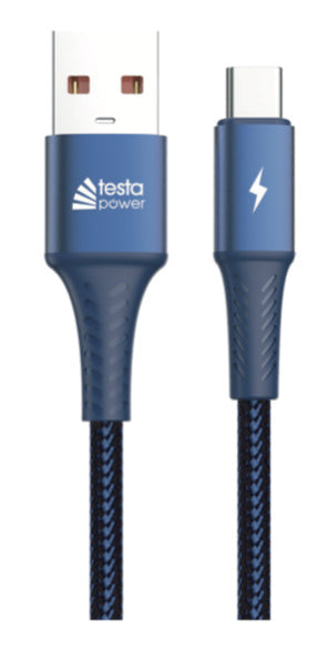 Testapower USB-A to USB-C - 1m Fast Charge 3 Amp Charge Cable 9123456789075