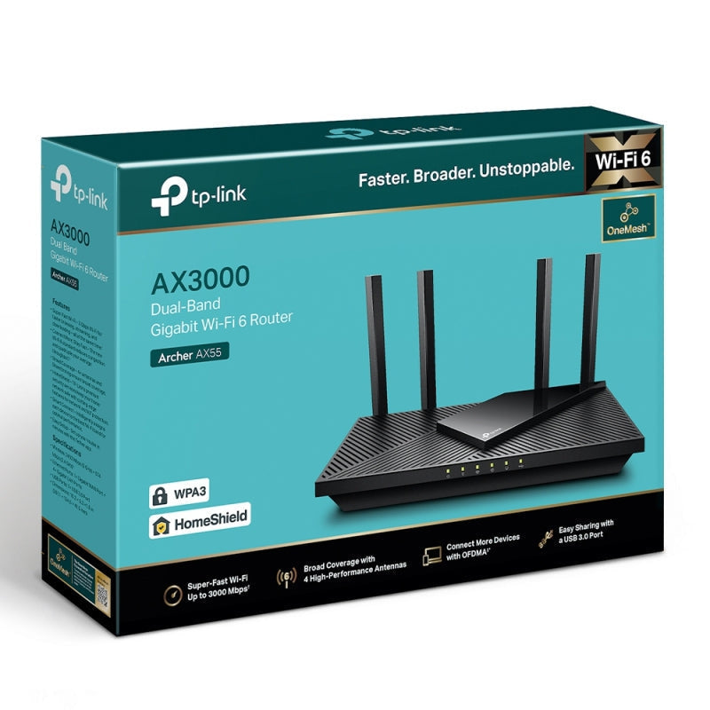 TP-Link Archer AX55 AX3000 Gigabit Wireless AX Router