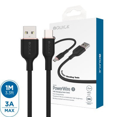 iQuick PowerWire 1 Series TPE Charging Date Cable USB to Type-C 1m