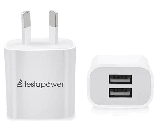 Testapower 240 Volt, 10 Watt, Dual USB Charger