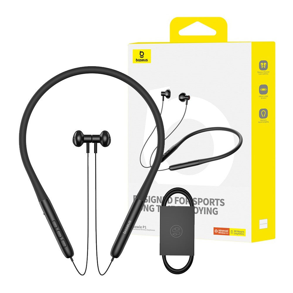 Baseus Bowie P1 Neckband Wireless Earphones Black