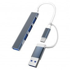 USB 3.0 and Type-C to 4 Port USB 3.0 Hub Non Power