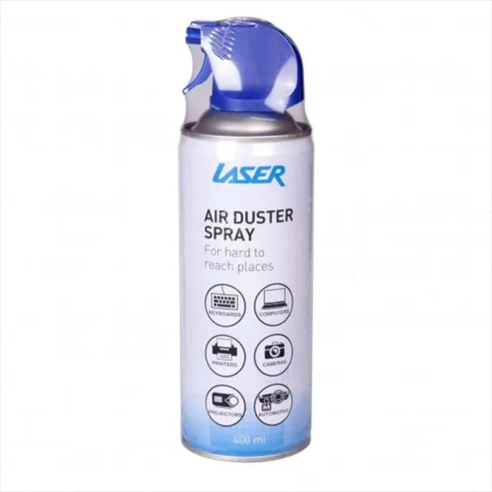 Laser Clean Range Air Duster 400Ml for Computer, Keyboard and Mouse Cleaning
