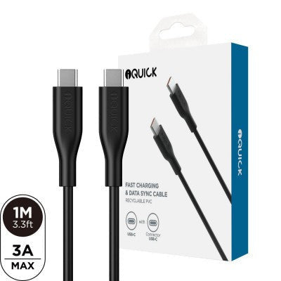 iQuick PVC USB-C to USB-C Fast Charging Cable 1m