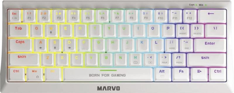 Marvo KG962WH Mechanical Keyboard White Blue Switch