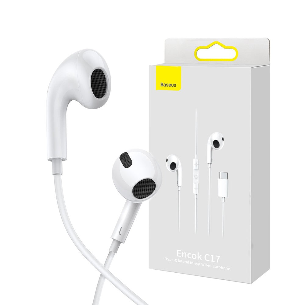 Baseus Earphones Encok C17 with Type-C Plug White